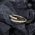 Anillo Abierto Ajustable con Circonita Geométrica