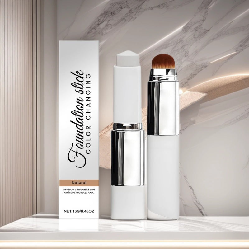 Base de maquillaje en barra con cambio de color natural, tono adaptable para acabado sin filtros