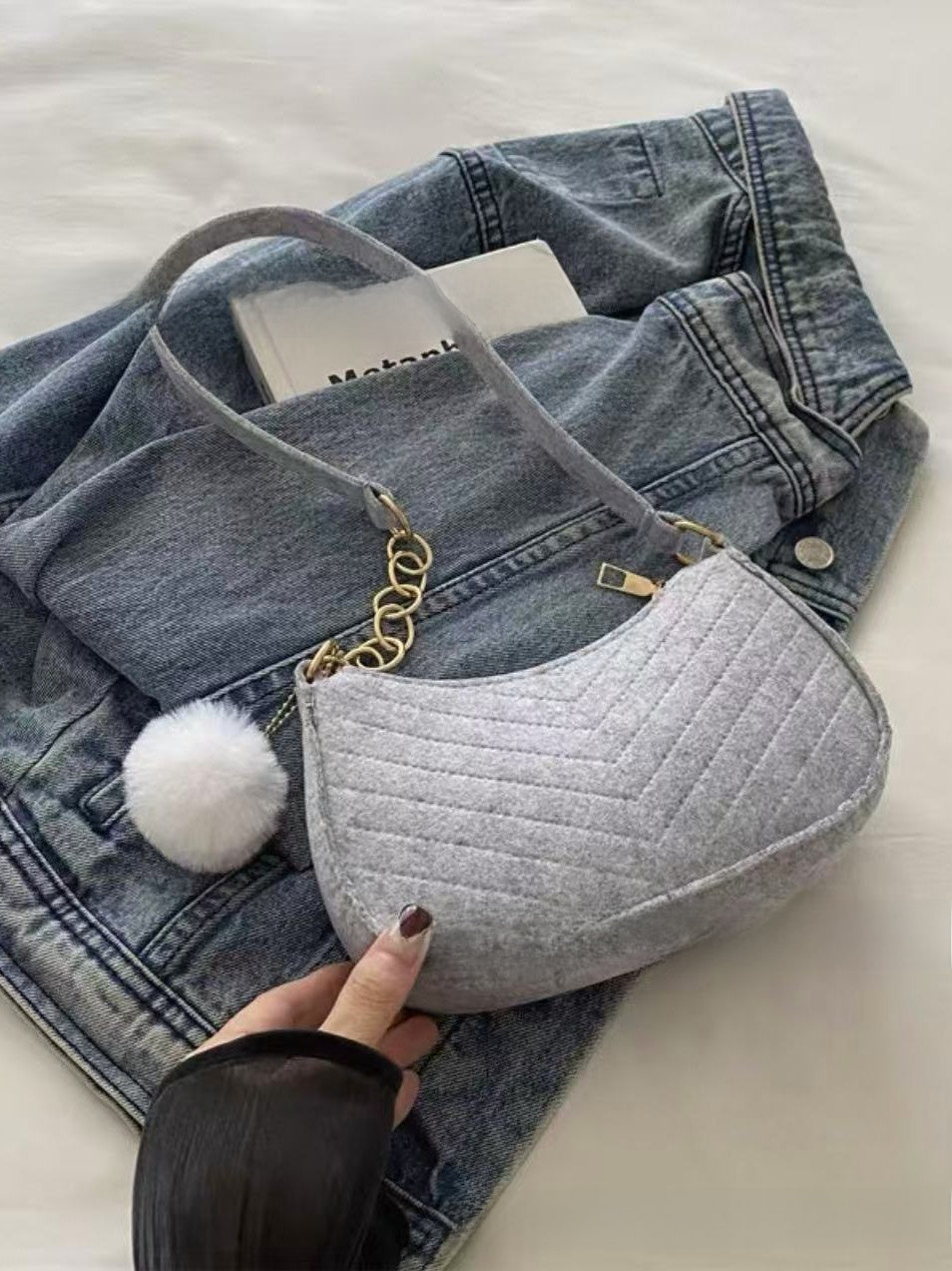 Bolso Bandolera de Fieltro para Mujer