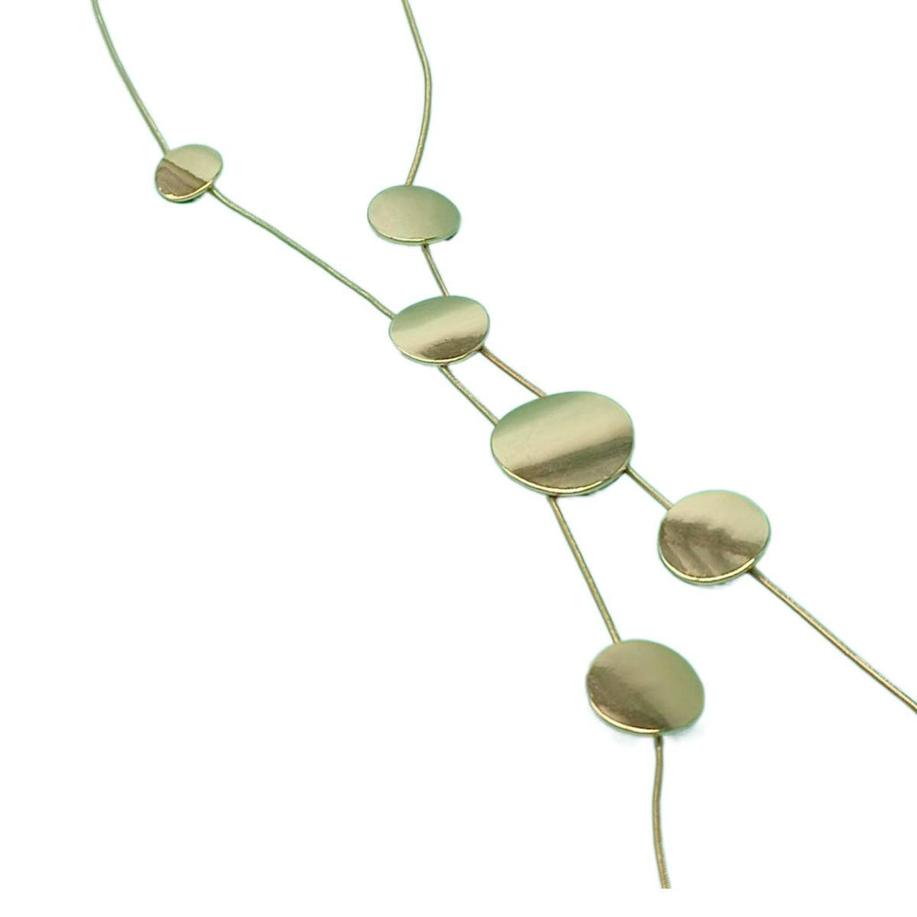 Collar Cadena en Y con Colgante Disco