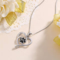 Collar Colgante Corazón y Huella de Mascota
