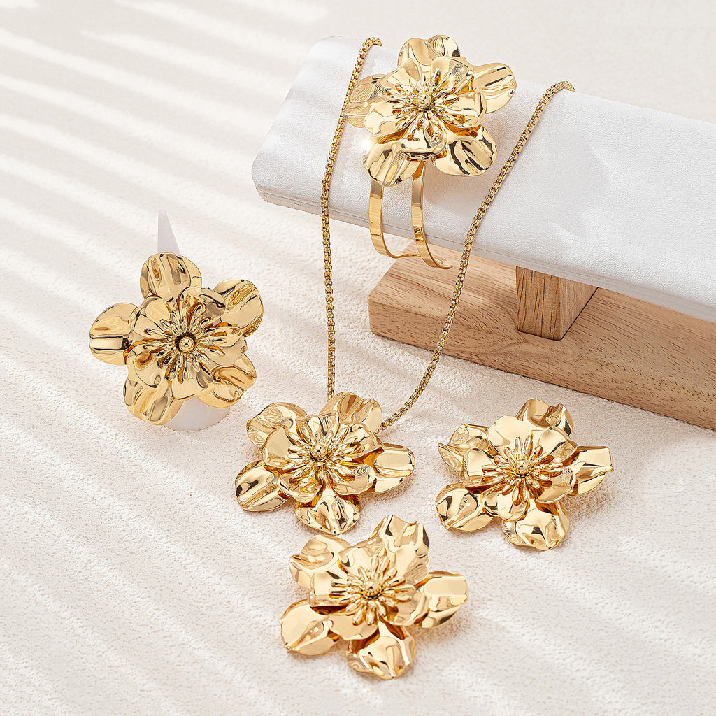 Conjunto de Joyería Floral Retro