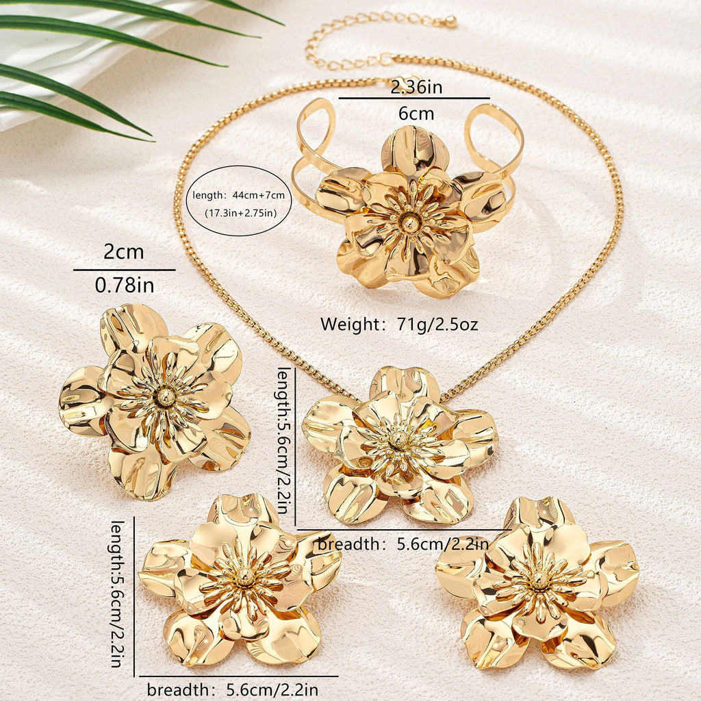 Conjunto de Joyería Floral Retro