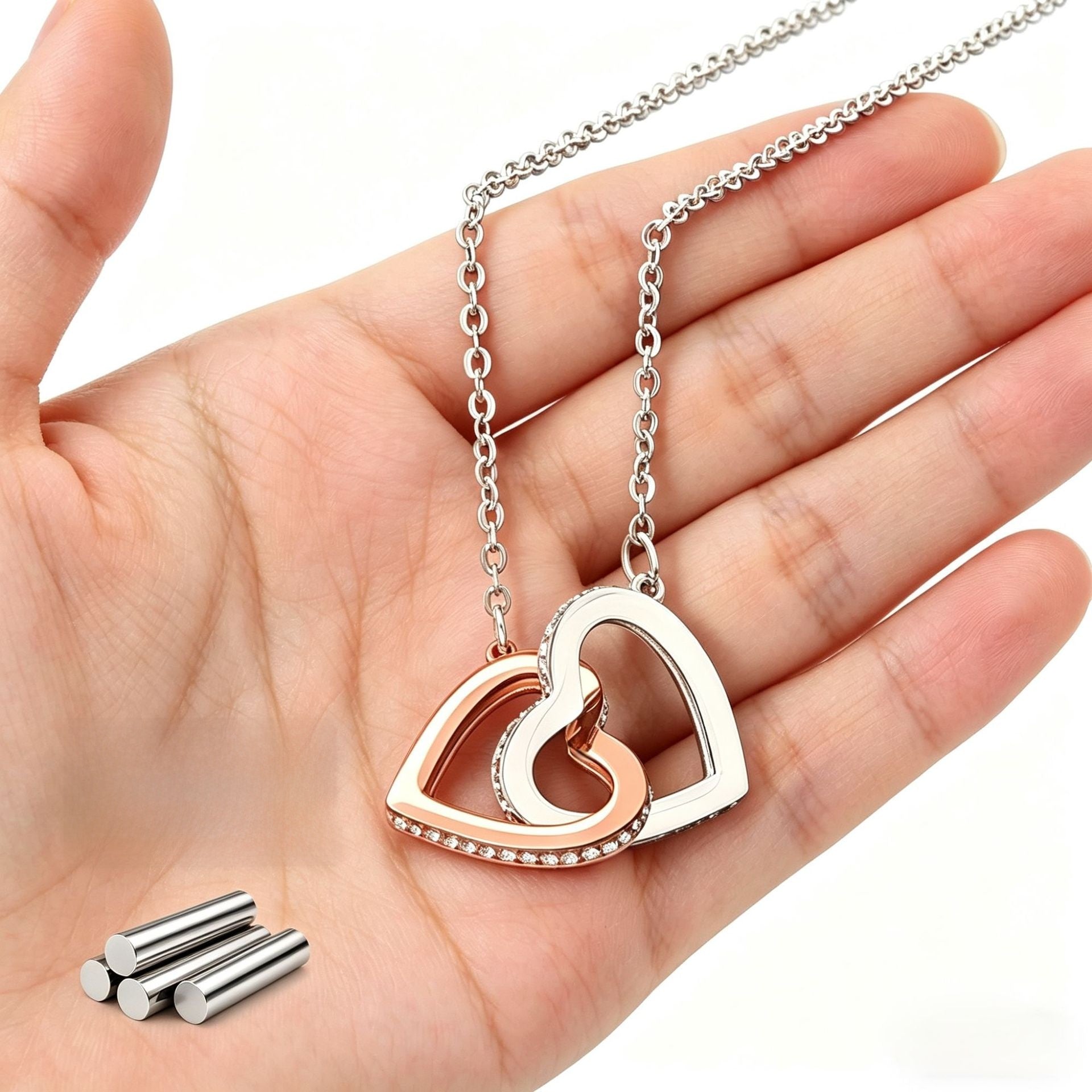 Collar Doble Aro con Colgante Corazón