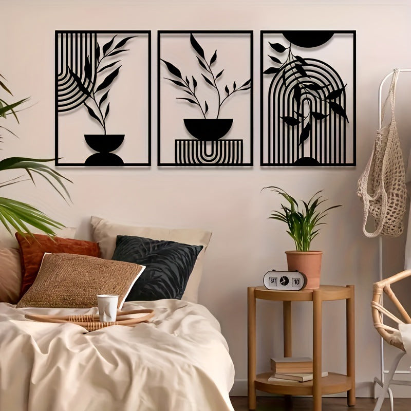 Cuadro de pared metal minimalista – arte moderno y elegante para decoración de interiores