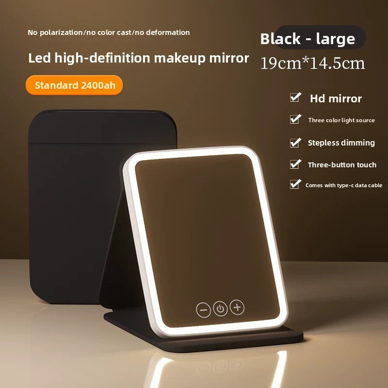 Espejo Plegable LED de Maquillaje con Luz Ajustable