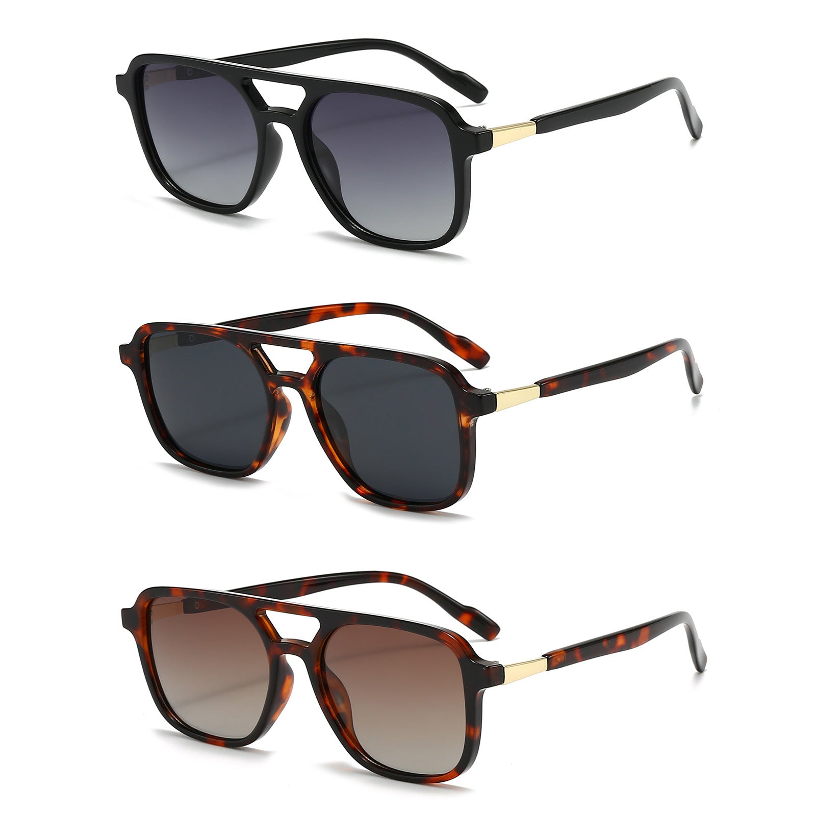 Gafas de sol polarizadas cuadradas retro con protección UV400, disponibles en diferentes colores