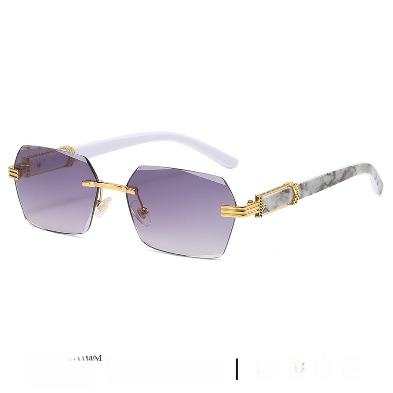 Gafas de sol cuadradas degradadas sin montura – estilo minimalista y protección UV