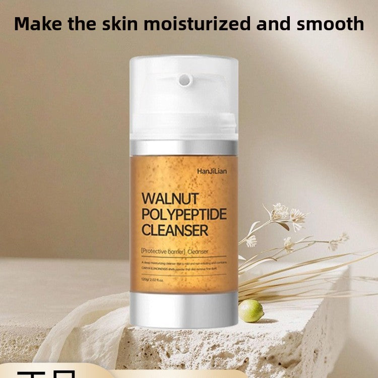 Limpiador facial suave con aminoácidos y extracto de nuez. Espuma rica, control del sebo y limpieza profunda para todo tipo de piel.