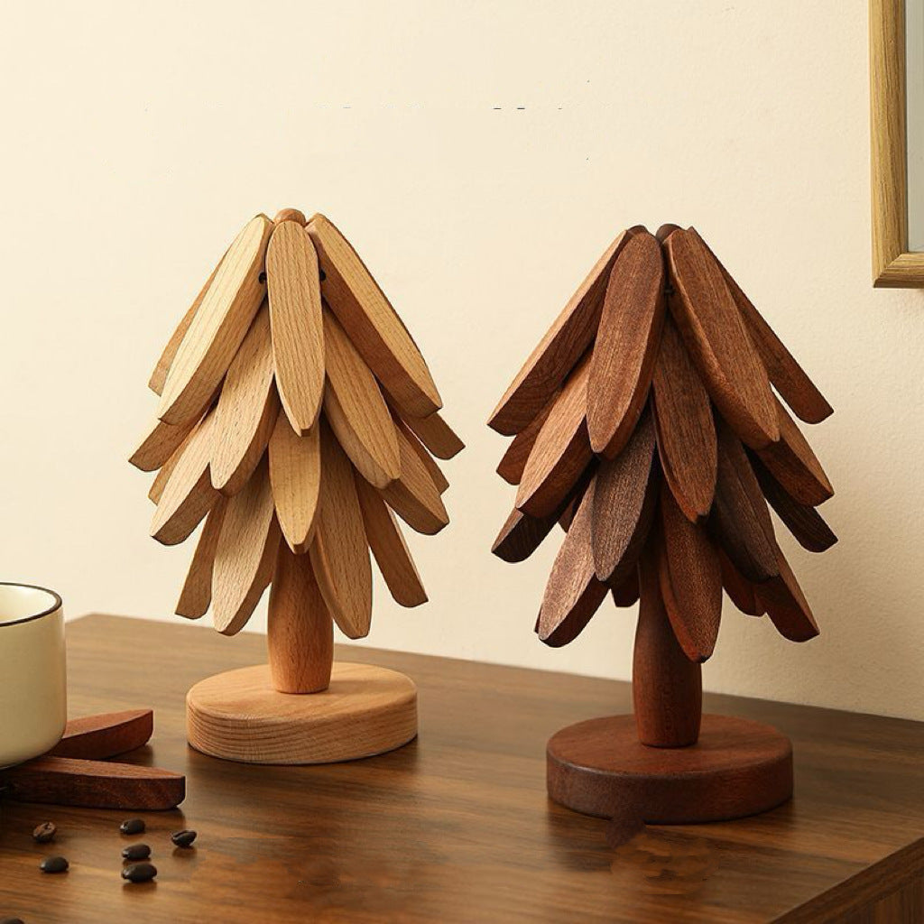 Posavasos de bambú térmicos anticalor disponible en color natural o  nogal