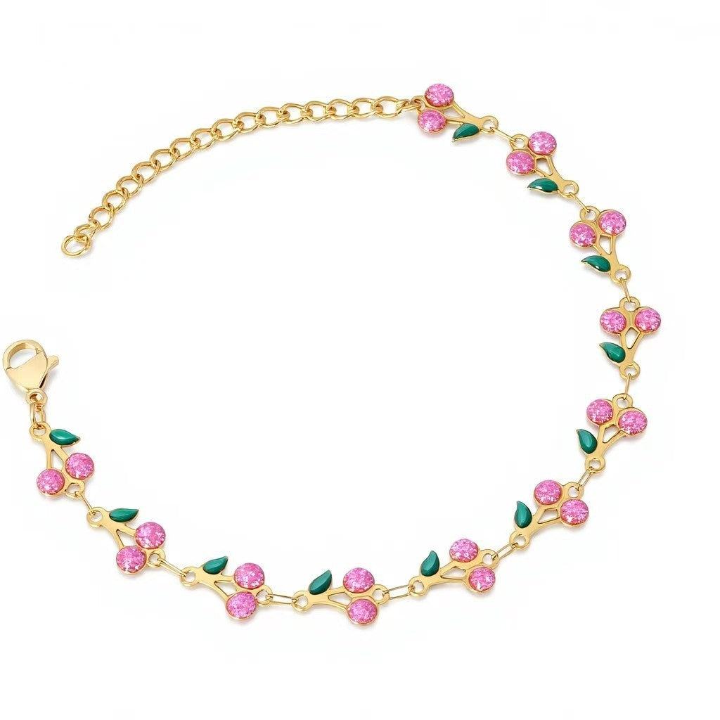 Pulsera Cerezas en Acero Inoxidable