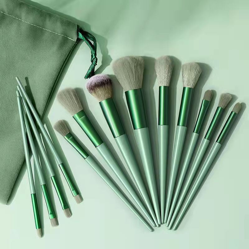 Kit de 13 brochas de maquillaje con estuche de terciopelo, disponible en 6 colores diferentes 