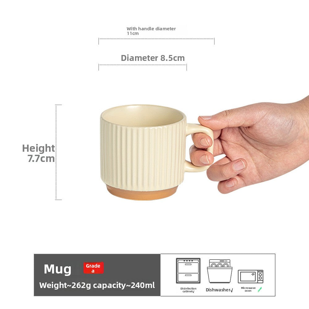 Taza de Cerámica Artesanal Vintage Apilable
