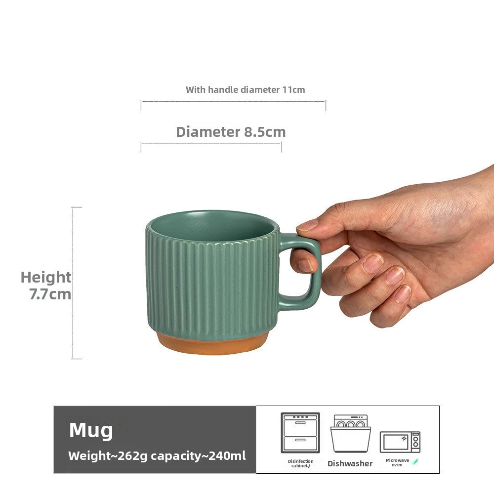 Taza de Cerámica Artesanal Vintage Apilable
