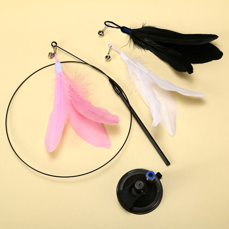 Varita con Plumas para Gatos con Ventosa
