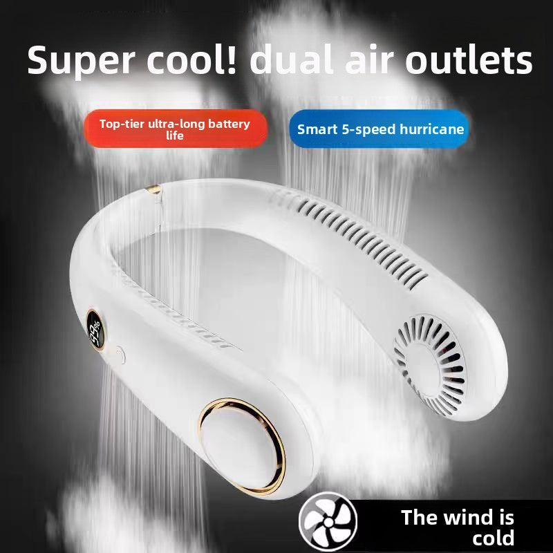 Ventilador de cuello sin aspas recargable – frescor manos libres en cualquier lugar